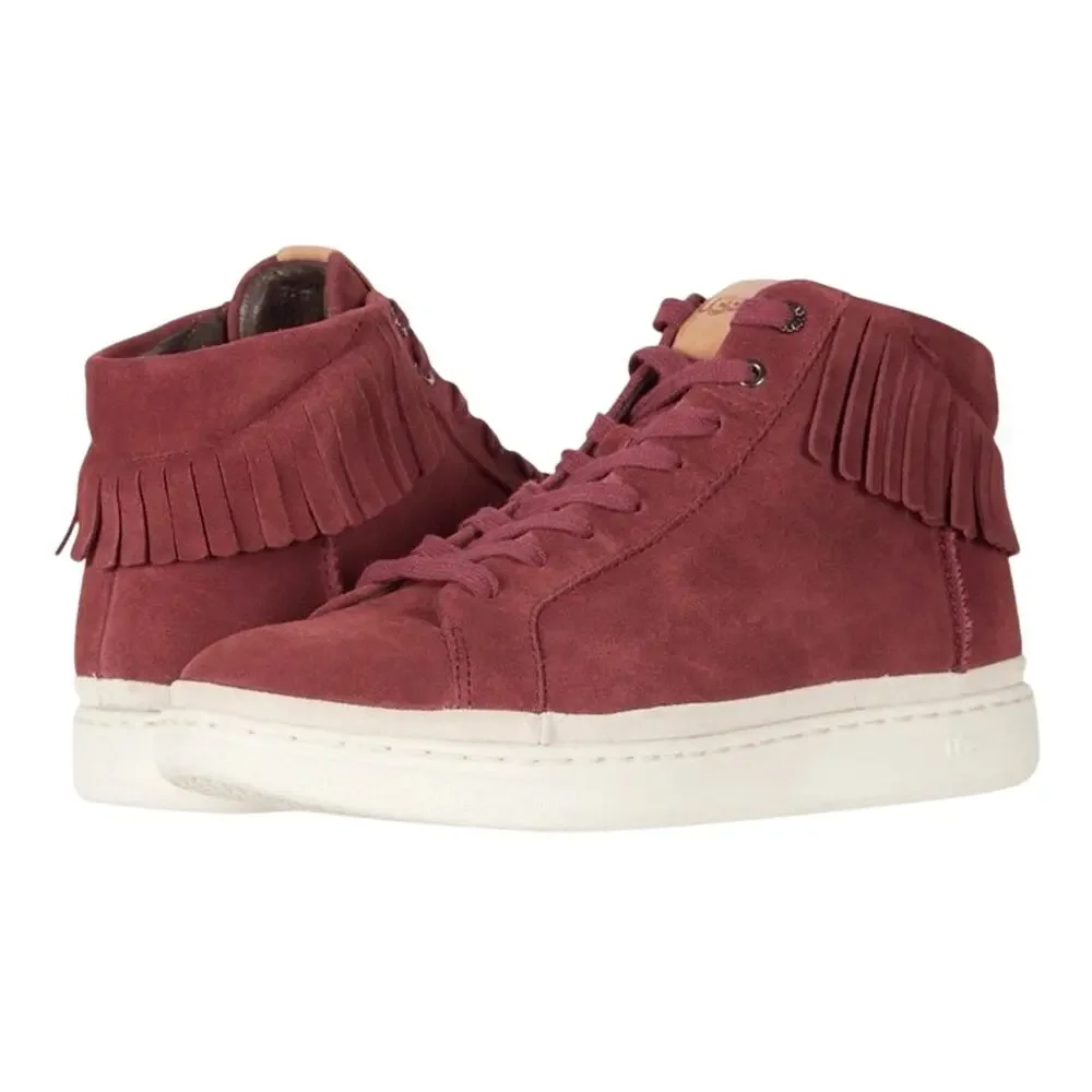 UGG Cali Brecken Lace High Fringe Pinot Noir Suede Sneakers men’s 8.5